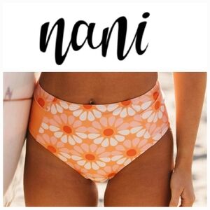 Nani swimwear orange daisy high waist bikini bottom